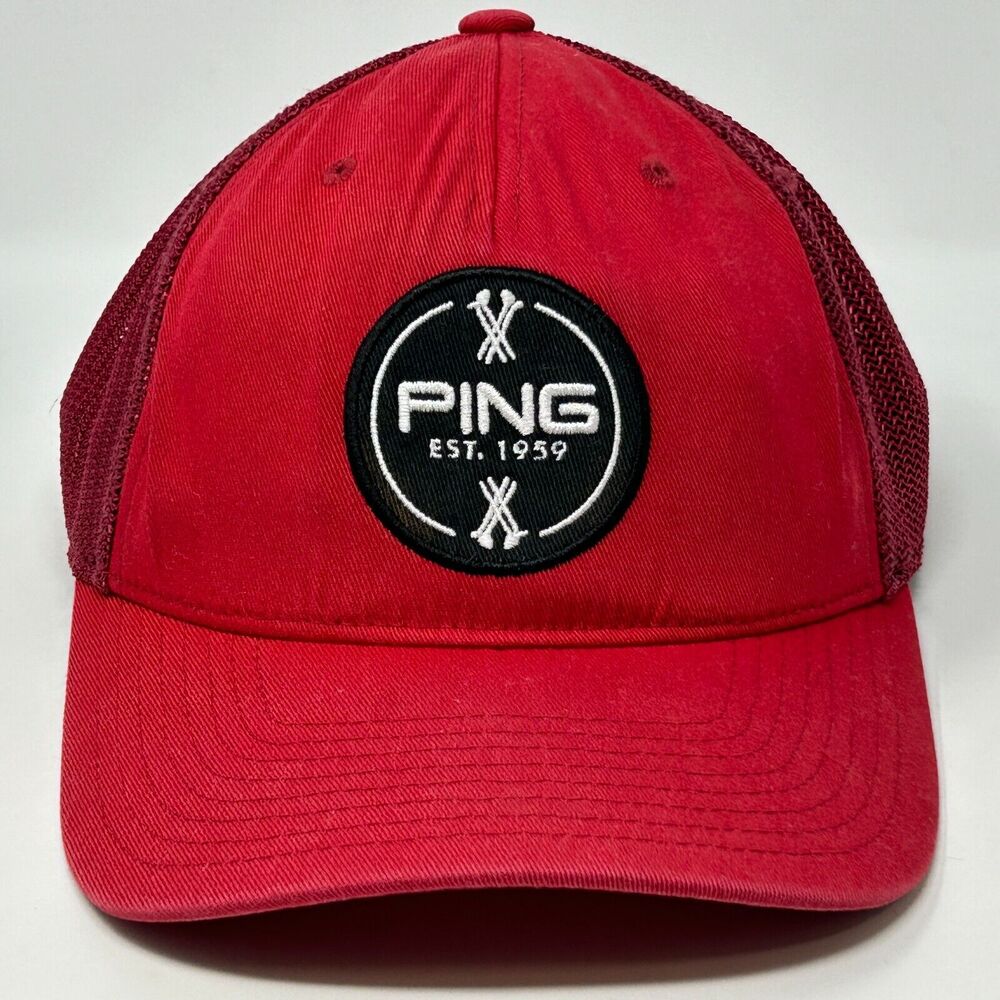 Ping Golf Patch Trucker Hat Baseball Cap Red Golfing Golfer Snapback 110 One Ten